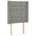 Cama box spring colchón y LED terciopelo gris claro 80x200 cm