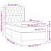 Cama box spring colchón y LED terciopelo gris claro 80x200 cm