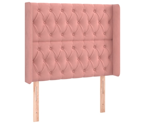 vidaXL Cama box spring colchón y LED terciopelo rosa 90x190 cm