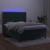 Cama box spring colchón y LED terciopelo verde oscuro 140x190cm