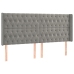 Cama box spring colchón y LED terciopelo gris claro 200x200 cm