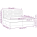 Cama box spring colchón y LED terciopelo gris claro 200x200 cm