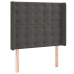 Cama box spring colchón y LED terciopelo gris oscuro 90x200 cm