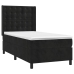 Cama box spring colchón y LED terciopelo negro 100x200 cm
