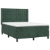 Cama box spring colchón y LED terciopelo verde oscuro 140x190cm