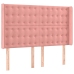 Cama box spring colchón y LED terciopelo rosa 140x200 cm