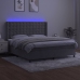 vidaXL Cama box spring colchón y LED terciopelo gris claro 160x200 cm