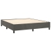 Cama box spring colchón y LED terciopelo gris oscuro 160x200 cm