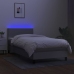 Cama box spring con colchón tela y LED gris claro 80x200 cm