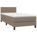 Cama box spring con colchón LED tela gris taupe 80x200 cm