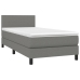 Cama box spring con colchón y LED tela gris oscuro 90x200 cm