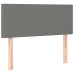 Cama box spring con colchón y LED tela gris oscuro 90x200 cm