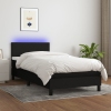 vidaXL Cama box spring con colchón LED tela negro 90x200 cm