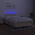 vidaXL Cama box spring con colchón y LED tela crema 120x200 cm