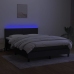 vidaXL Cama box spring con colchón y LED tela negro 140x190 cm