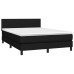 vidaXL Cama box spring con colchón LED tela negro 140x200 cm