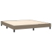 Cama box spring con colchón LED tela gris taupe 160x200 cm