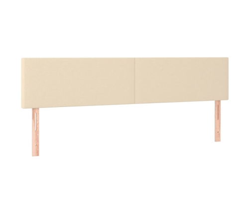 Cama box spring con colchón y LED tela crema 180x200 cm