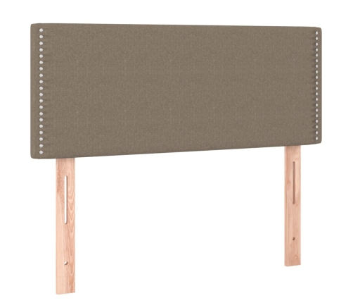 Cama box spring colchón y luces LED gris taupe 80x200 cm