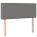 Cama box spring colchón y luces LED tela gris oscuro 90x190 cm
