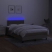 Cama box spring con colchón y LED tela gris taupe 120x200 cm