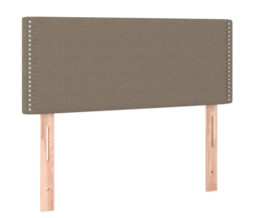 Cama box spring con colchón y LED tela gris taupe 120x200 cm