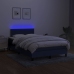 Cama box spring con colchón y LED tela azul 120x200 cm