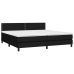 Cama box spring colchón y luces LED tela negro 200x200 cm