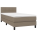 Cama box spring colchón y luces LED gris taupe 80x200 cm