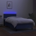 Cama box spring colchón y luces LED tela azul 80x200 cm