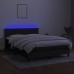 Cama box spring colchón y luces LED tela negro 140x190 cm