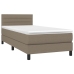 Cama box spring colchón y luces LED gris taupe 80x200 cm