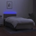 Cama box spring colchón y luces LED gris taupe 80x200 cm