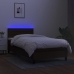 Cama box spring colchón y luces LED tela negro 90x200 cm