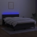 Cama box spring colchón y luces LED tela negro 140x200 cm