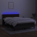 Cama box spring colchón y luces LED tela negro 140x200 cm