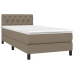 Cama box spring colchón y luces LED gris taupe 80x200 cm