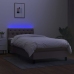 Cama box spring colchón y luces LED gris taupe 80x200 cm