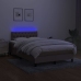 Cama box spring con colchón y LED tela gris taupe 120x200 cm