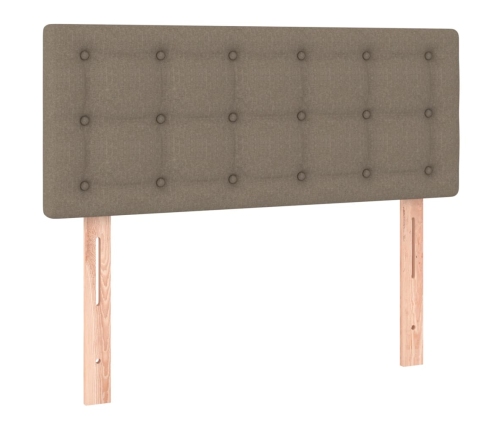 Cama box spring colchón y luces LED gris taupe 80x200 cm