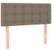 Cama box spring colchón y luces LED gris taupe 80x200 cm