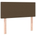 Cama box spring colchón y luces LED tela marrón oscuro 90x190cm