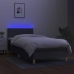 Cama box spring colchón y luces LED tela gris oscuro 100x200 cm