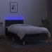 Cama box spring colchón y luces LED tela negro 100x200 cm