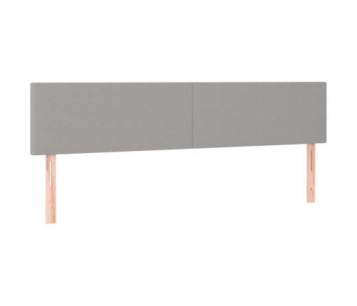 Cama box spring con colchón tela y LED gris claro 160x200 cm