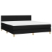 Cama box spring con colchón LED tela negro 180x200 cm