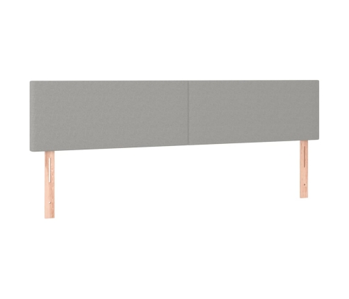 Cama box spring con colchón tela y LED gris claro 200x200 cm