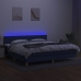 Cama box spring con colchón y LED tela azul 200x200 cm