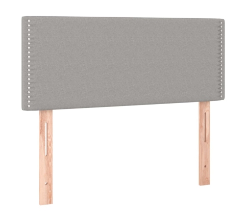 Cama box spring con colchón tela y LED gris claro 80x200 cm