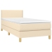 Cama box spring con colchón y LED tela crema 100x200 cm
